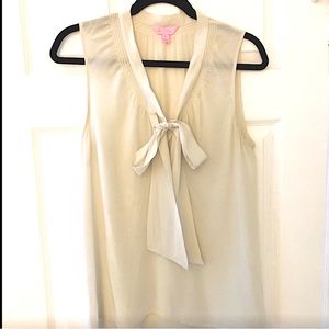 Lily Pulitzer 100% Silk Blouse with Neck Tie